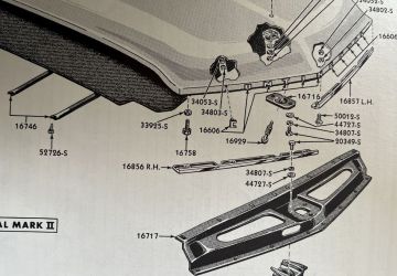Front Hood Deflector Shield - Top Radiator Hood Lock Support - Restored